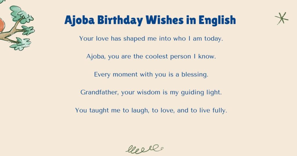 Ajoba Birthday Wishes in English