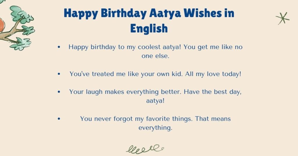 Happy Birthday Aatya Wishes in English