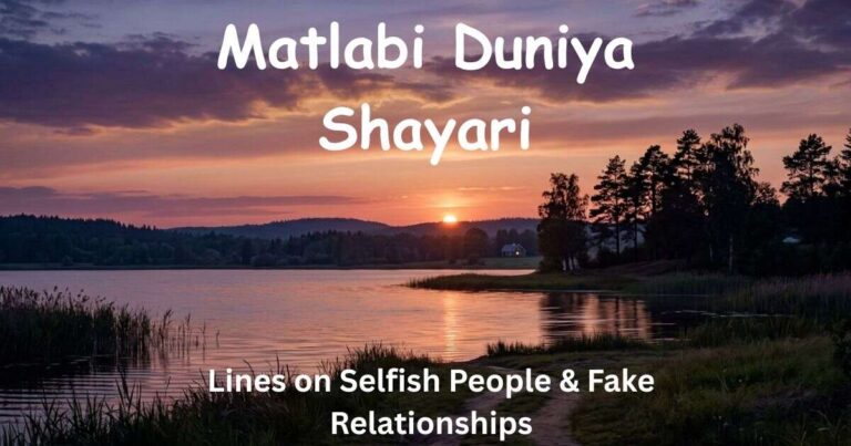 Matlabi Duniya Shayari: Lines on Selfish People & Fake Relationships